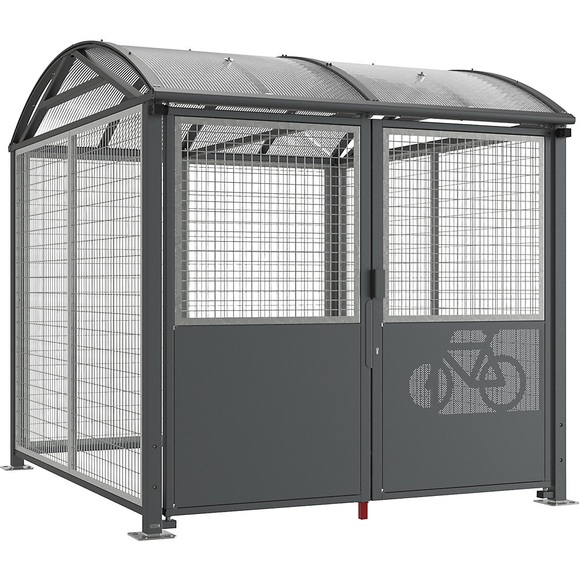 PROCITY Fahrradüberdachung, abschließbar, Grundmodell mit Zylinderschloss, anthrazitgrau