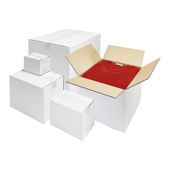 Wellpapp-Karton, weiß, LxBxH 400 x 325 x 273 mm, 2-wellig