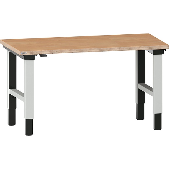 LISTA Elektrisch höhenverstellbare Werkbank, H-Fuß-Gestell, BxT 1500 x 750 mm