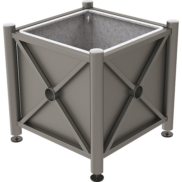 PROCITY Pflanzenkübel PROVINCE, Stahl, HxBxT 750 x 800 x 800 mm, grau