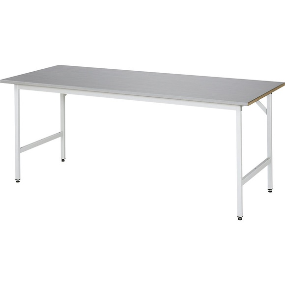 RAU Arbeitstisch, höhenverstellbar, 800 - 850 mm, Edelstahl-Platte, BxT 2000 x 800 mm