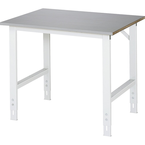 RAU Arbeitstisch, höhenverstellbar, 760 - 1080 mm, Edelstahl-Platte, BxT 1000 x 800 mm