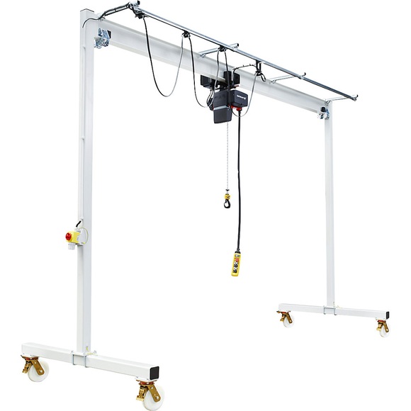 Vetter Stahl-Portalkran PA, Elektrokettenzug und Elektrofahrwerk, Tragfähigkeit 250 kg, lichte Breite 6000 mm