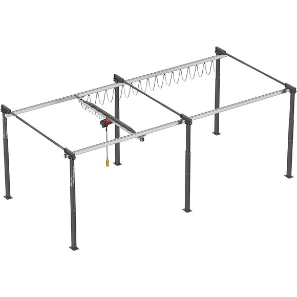 Vetter Portalkransystem ErgoLine®, mit Elektrokettenzug, TF 500 kg, Breite 5,8 m