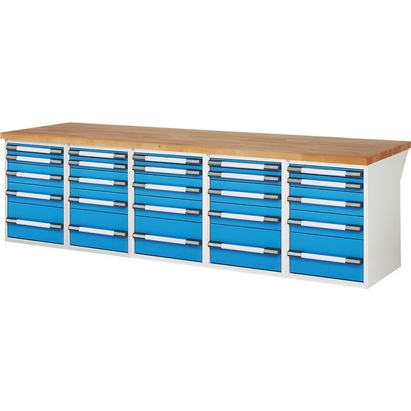 EUROKRAFTpro Werkbank, Baukastensystem, 25 Schubladen, BxT 3000 x 900 mm