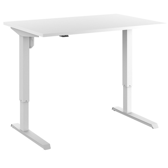 Schreibtisch Venla, elektrische Höhenverstellung, gerade, BxT 1200 x 600 mm, weiß/weiß
