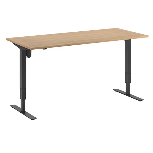 Schreibtisch Atlanta, elektrische Höhenverstellung, gerade, BxT 1800 x 800 mm, Buche/schwarz