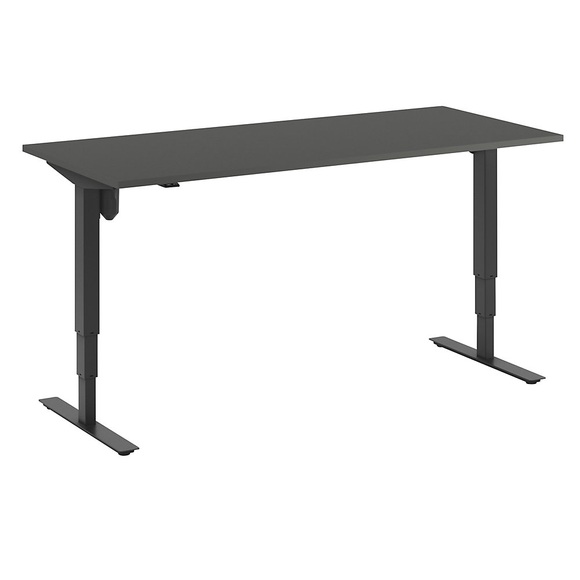 Schreibtisch Atlanta, elektrische Höhenverstellung, gerade, BxT 1800 x 800 mm, dunkelgrau/schwarz