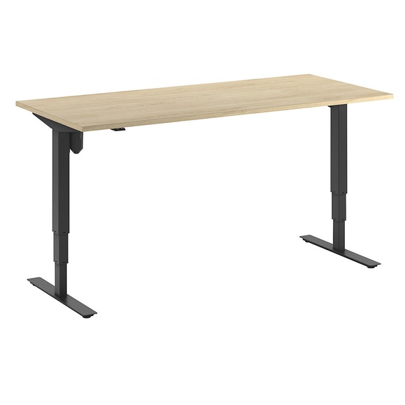 Schreibtisch Atlanta, elektrische Höhenverstellung, gerade, BxT 1800 x 800 mm, Eiche/schwarz