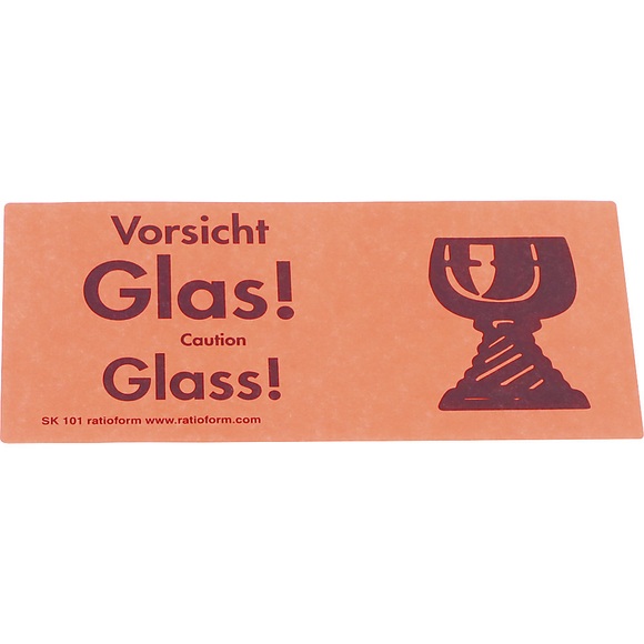 Warnetiketten, Aufdruck Vorsicht Glas!, VE 1000 Stk, LxB 145 x 70 mm