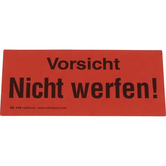 Warnetiketten, Aufdruck Vorsicht nicht werfen!, VE 1000 Stk, LxB 145 x 70 mm