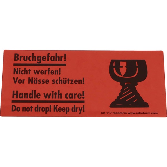 Warnetiketten, Aufdruck Bruchgefahr!, VE 1000 Stk, LxB 145 x 70 mm
