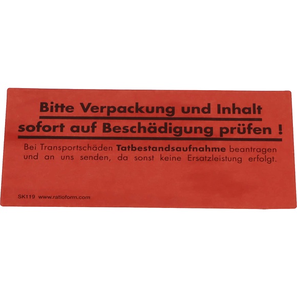 Warnetiketten, Aufdruck Sofort auf Beschädigung prüfen!, VE 1000 Stk, LxB 145 x 70 mm