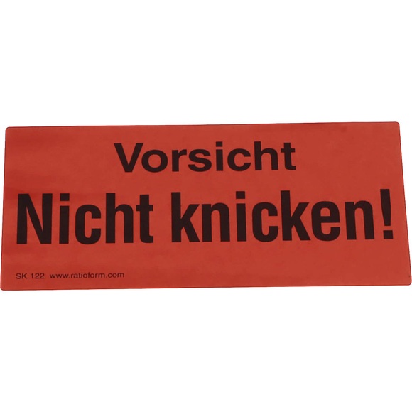 Warnetiketten, Aufdruck Nicht knicken!, VE 1000 Stk, LxB 145 x 70 mm