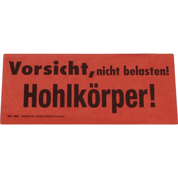 Warnetiketten, Aufdruck Hohlkörper, VE 1000 Stk, LxB 145 x 70 mm