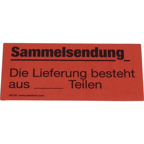 Warnetiketten, Aufdruck Sammelsendung, VE 1000 Stk, LxB 145 x 70 mm