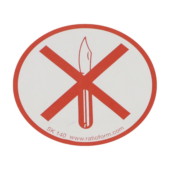 Warnetiketten, Aufdruck Messersymbol, VE 1000 Stk, Ø 75 mm