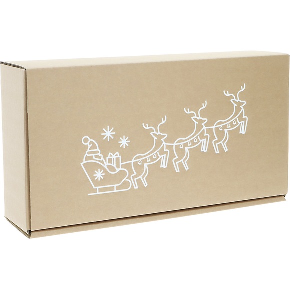 Flaschen-Geschenkkarton Rentiere, VE 25 Stk, für 2 Flaschen, Innen-LxB 360 x 192 mm