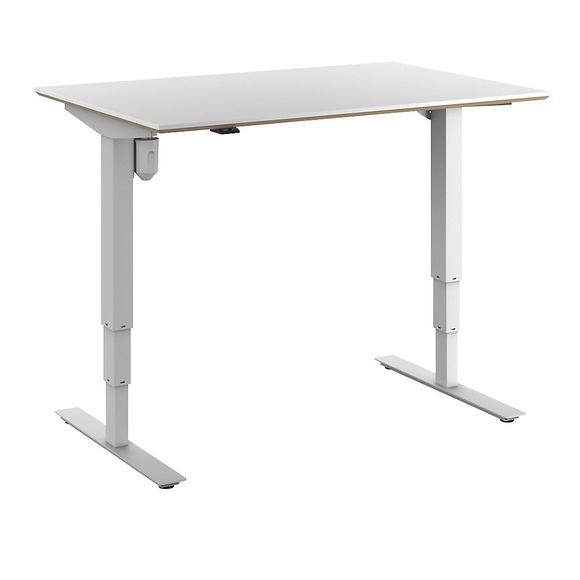 Schreibtisch Atlanta Trend, elektrisch höhenverstellbar, gerade, BxT 1200 x 800 mm, weiß/weiß