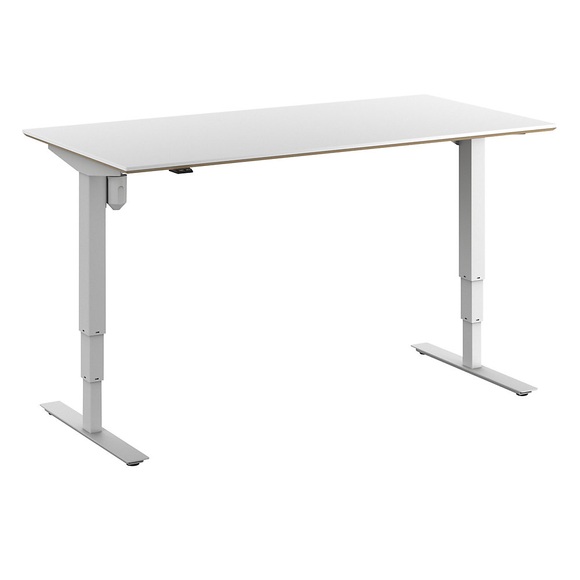 Schreibtisch Atlanta Trend, elektrisch höhenverstellbar, gerade, BxT 1600 x 800 mm, weiß/weiß