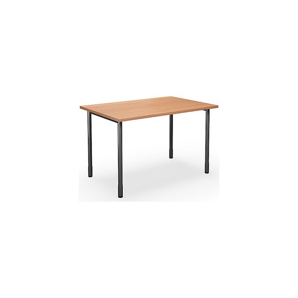 Mehrzwecktisch DUO-C, gerade Platte, BxT 1200 x 800 mm, Buche, schwarz