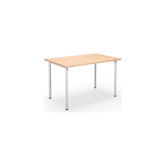 Mehrzwecktisch DUO-C, gerade Platte, BxT 1200 x 800 mm, Birke, weiß