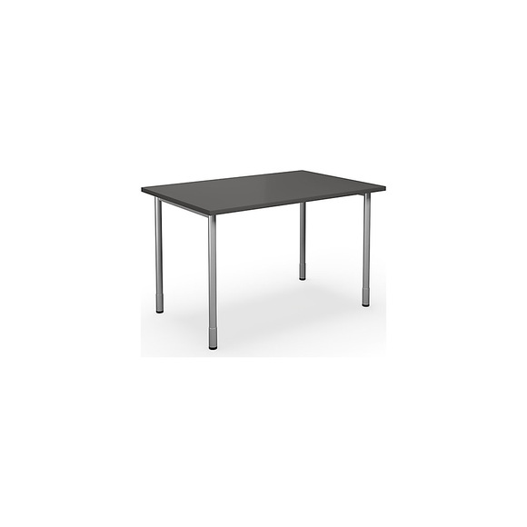 Mehrzwecktisch DUO-C, gerade Platte, BxT 1200 x 800 mm, dunkelgrau, silber