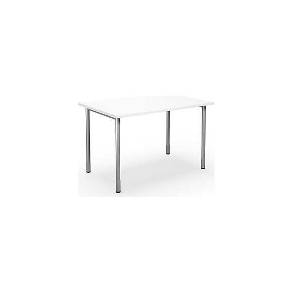Mehrzwecktisch DUO-C, gerade Platte, BxT 1200 x 800 mm, weiß, silber