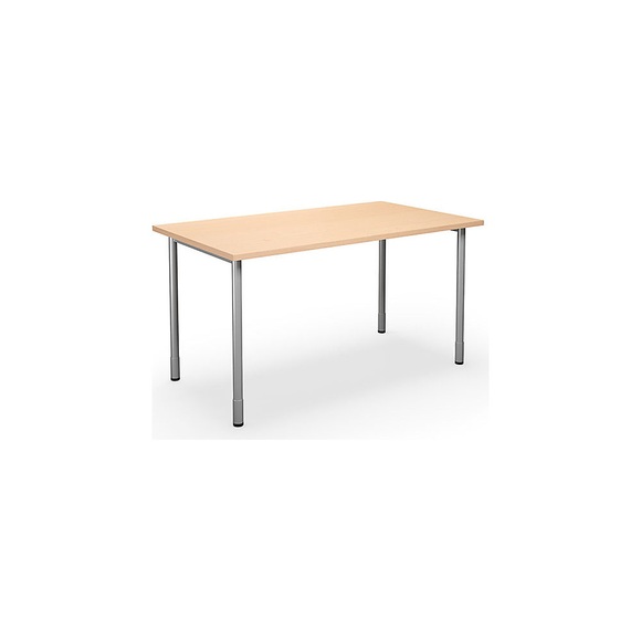 Mehrzwecktisch DUO-C, gerade Platte, BxT 1400 x 800 mm, Birke, silber