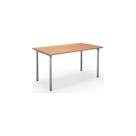 Mehrzwecktisch DUO-C, gerade Platte, BxT 1400 x 800 mm, Buche, silber