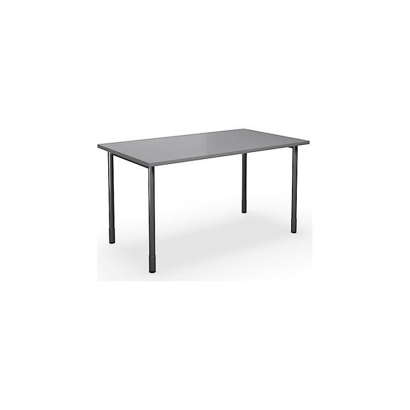 Mehrzwecktisch DUO-C, gerade Platte, BxT 1400 x 800 mm, lichtgrau, schwarz