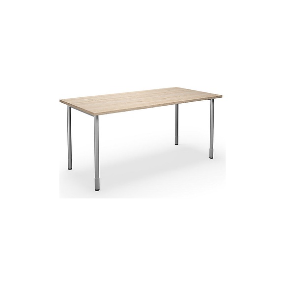 Mehrzwecktisch DUO-C, gerade Platte, BxT 1600 x 800 mm, Eiche, silber