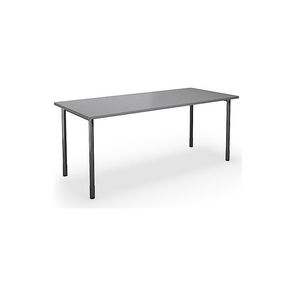 Mehrzwecktisch DUO-C, gerade Platte, BxT 1600 x 800 mm, lichtgrau, schwarz