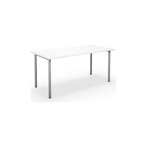 Mehrzwecktisch DUO-C, gerade Platte, BxT 1600 x 800 mm, weiß, silber