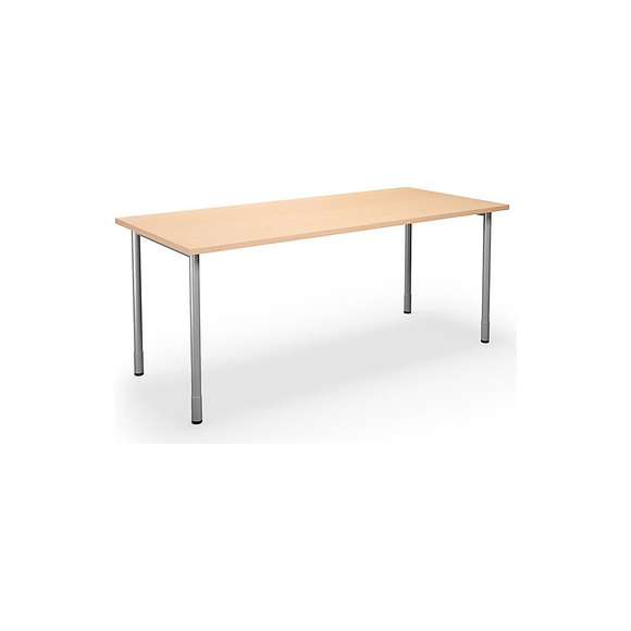 Mehrzwecktisch DUO-C, gerade Platte, BxT 1800 x 800 mm, Birke, silber