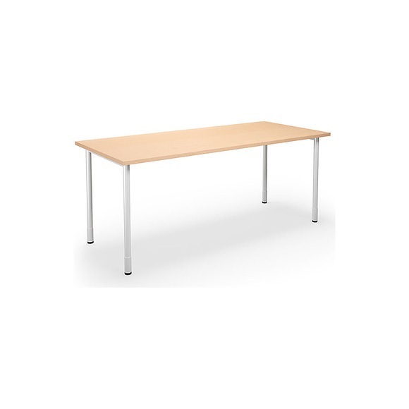 Mehrzwecktisch DUO-C, gerade Platte, BxT 1800 x 800 mm, Buche, silber