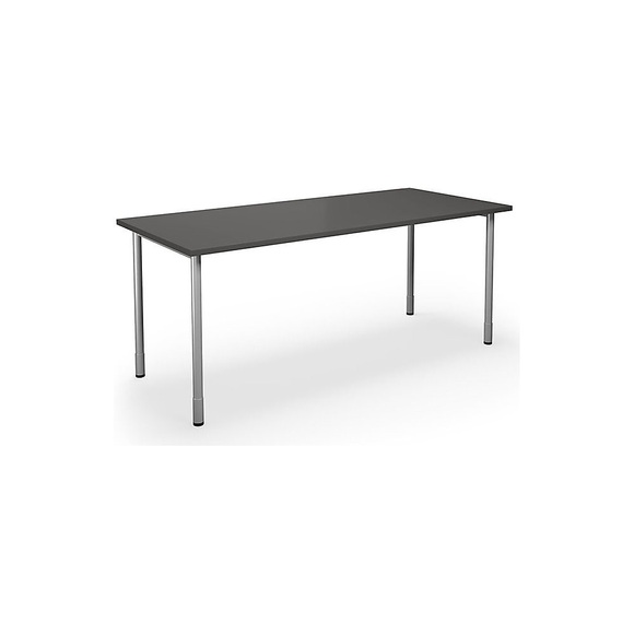Mehrzwecktisch DUO-C, gerade Platte, BxT 1800 x 800 mm, dunkelgrau, silber