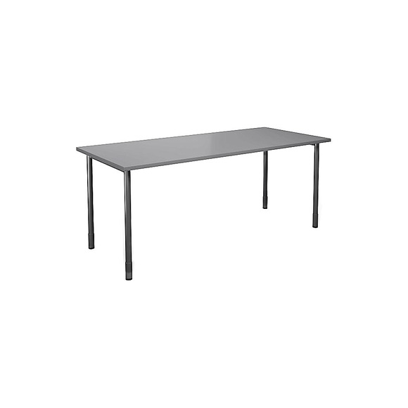 Mehrzwecktisch DUO-C, gerade Platte, BxT 1800 x 800 mm, lichtgrau, schwarz