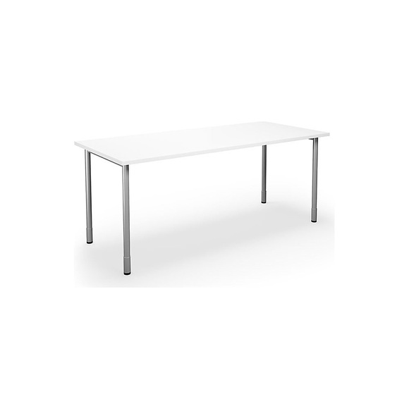 Mehrzwecktisch DUO-C, gerade Platte, BxT 1800 x 800 mm, weiß, silber