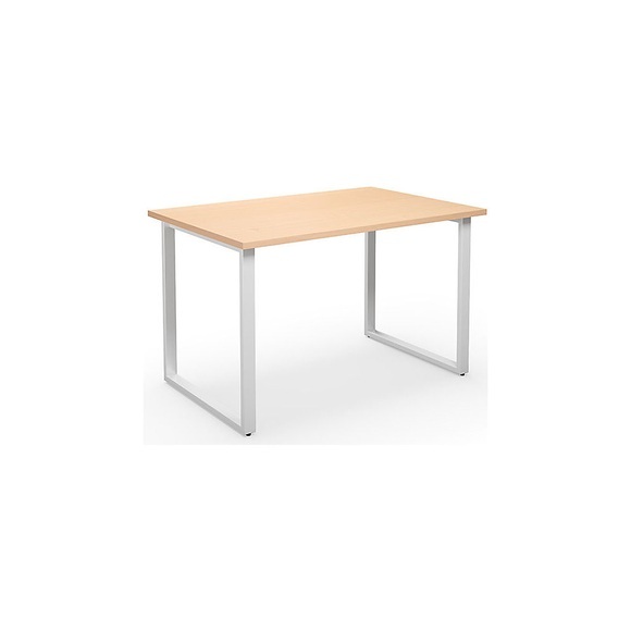 Mehrzwecktisch DUO-O, gerade Platte, BxT 1200 x 800 mm, Birke, weiß