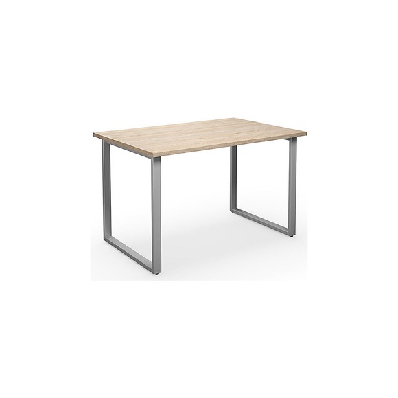 Mehrzwecktisch DUO-O, gerade Platte, BxT 1200 x 800 mm, Eiche, silber