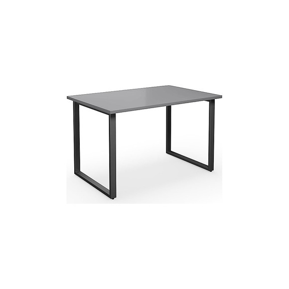Mehrzwecktisch DUO-O, gerade Platte, BxT 1200 x 800 mm, lichtgrau, schwarz
