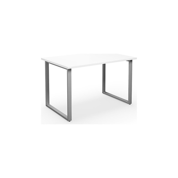 Mehrzwecktisch DUO-O, gerade Platte, BxT 1200 x 800 mm, weiß, silber