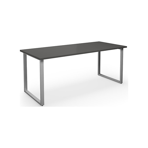 Mehrzwecktisch DUO-O, gerade Platte, BxT 1800 x 800 mm, dunkelgrau, silber