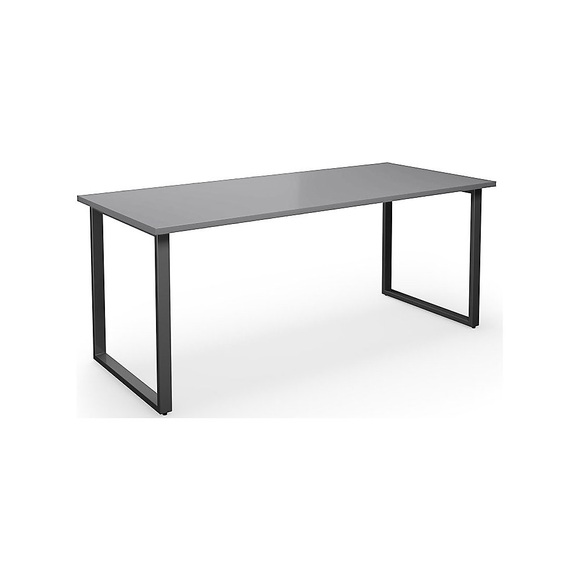 Mehrzwecktisch DUO-O, gerade Platte, BxT 1800 x 800 mm, lichtgrau, schwarz