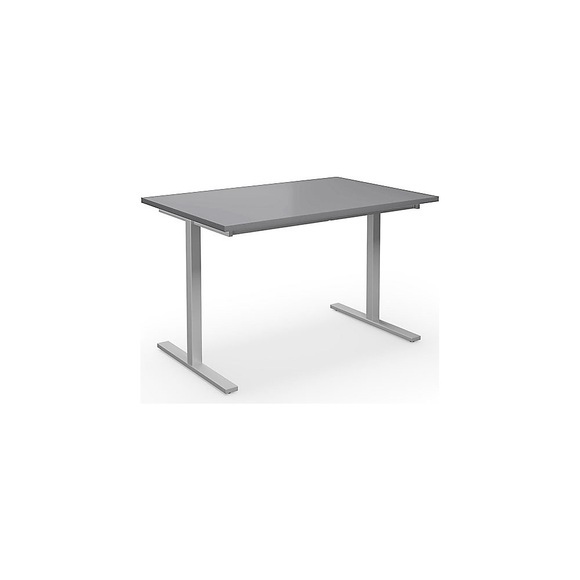 Mehrzwecktisch DUO-T, gerade Platte, BxT 1200 x 800 mm, lichtgrau, silber