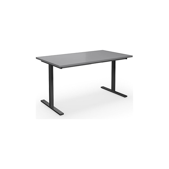 Mehrzwecktisch DUO-T, gerade Platte, BxT 1400 x 800 mm, lichtgrau, schwarz