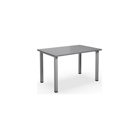Mehrzwecktisch DUO-U, gerade Platte, BxT 1200 x 800 mm, lichtgrau, silber