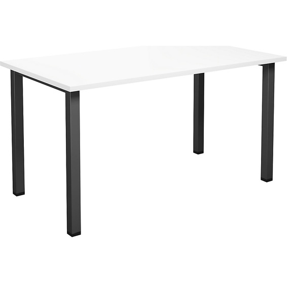 Mehrzwecktisch DUO-U, gerade Platte, BxT 1400 x 800 mm, weiß, schwarz