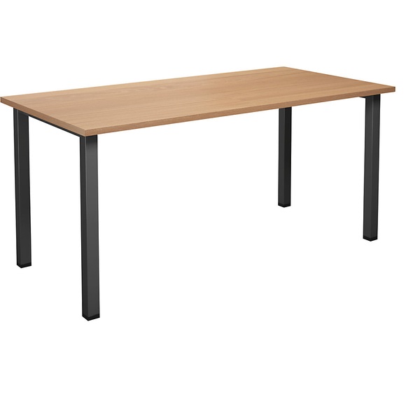 Mehrzwecktisch DUO-U, gerade Platte, BxT 1600 x 800 mm, Buche, schwarz
